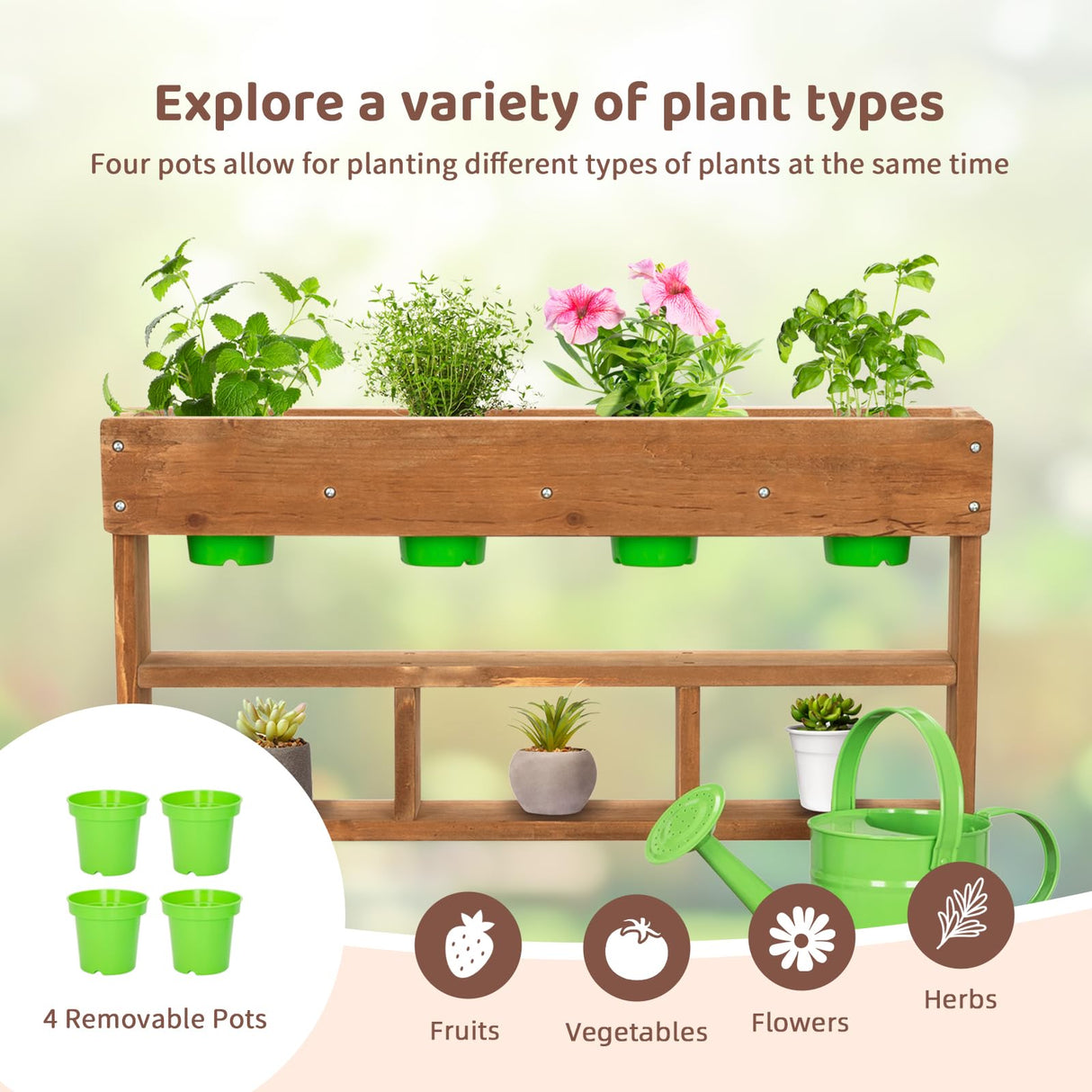 OOOK Potting Bench with Removable Sink, Potting Benches for Outside, Mud Kitchen for Kids Outdoor with Gardening Tools, Watering Can, Flower Pot, Ideal Gift for Boys and Girls 3+, Solid Fir Wood OOOK