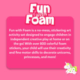 Skillmatics Foam Sticker Art Activity - Unicorns & Princesses, Mess-Free Fun for Kids, 800+ 3D Foam Stickers, DIY Felt Craft Kits, Gifts for Girls & Boys Ages 3, 4, 5, 6, 7 Skillmatics