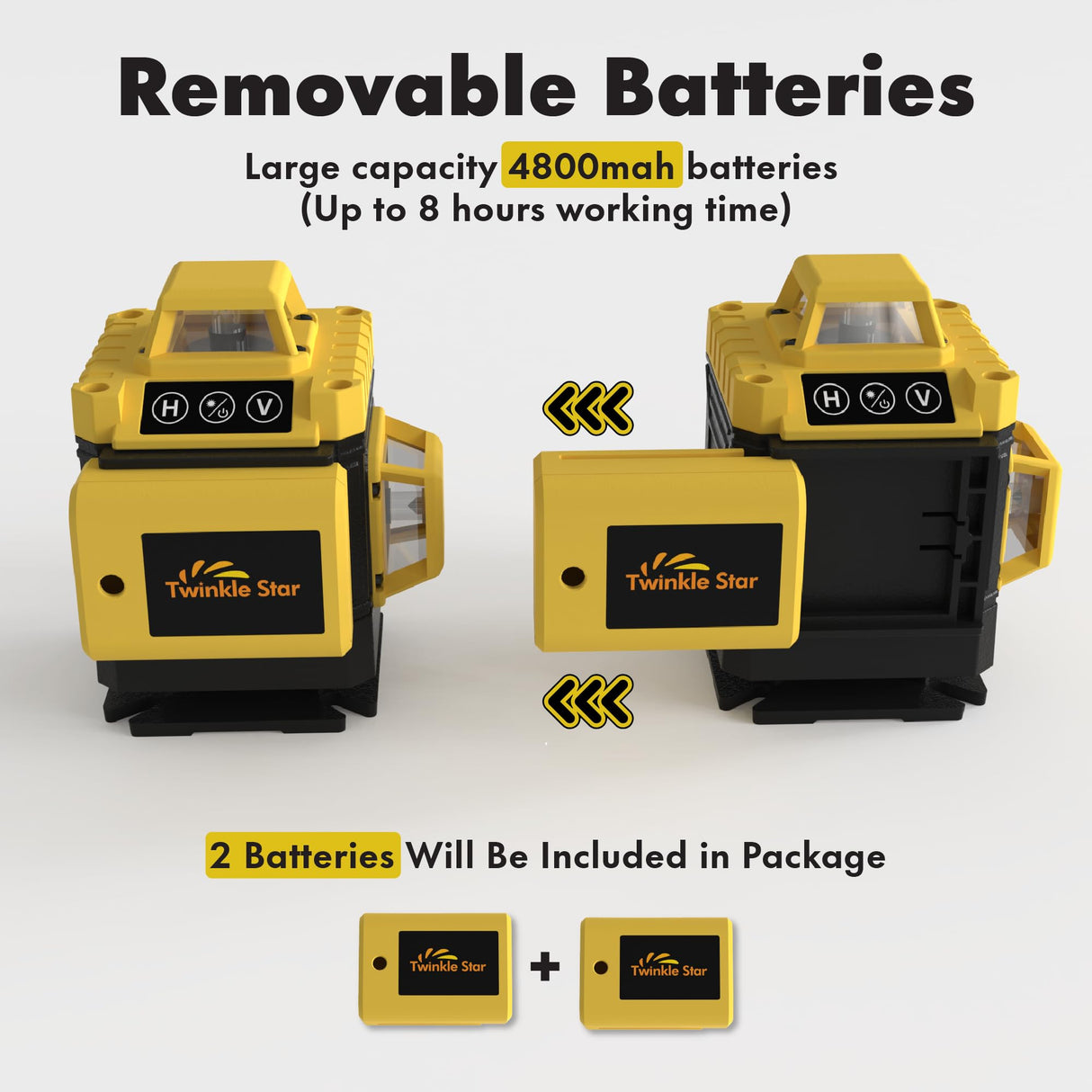 Laser Level 360 Self Leveling Twinkle Star 16 Line 4D Green Line Laser Picture Hanging Construction, 4800 mAh 2 Rechargeable battery with Remote Controller, Tool Kit, Magnetic Rotating Stand Included Twinkle Star