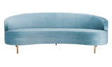 SAFAVIEH Couture Primrose Glam Light Blue Velvet Curved Sofa SAFAVIEH