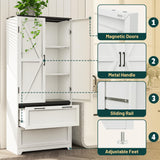 71" Tall Farmhouse Kitchen Pantry Cabinet with Barn Doors and 2 Drawers,Kitchen Storage Cabinets with Adjustable Shelves,Storage Cabinet with Doors and Shelves for Dining Room,Living Room,Bathroom Kelueo