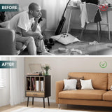 Record Player Stand with Vinyl Record Storage, Turntable Stand with Storage Cabinet Holds up to 180 Albums, Mid-Century Vinyl Holder Storage Shelf for Living Room Bedroom Office Morwdxef