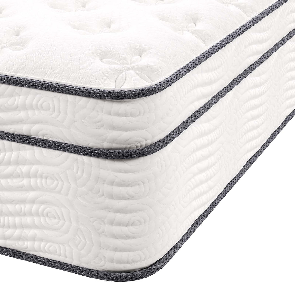 Modway Jenna 14” Innerspring and Memory Foam Queen Mattress With Individually Encased Coils, White Modway