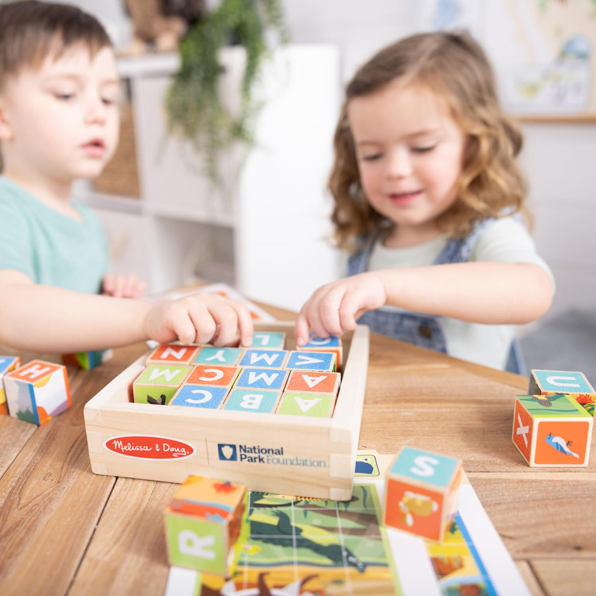 Melissa & Doug National Parks Alphabet & Animals 24-Piece Cube Puzzle (Everglades, Arches, Yellowstone) - FSC Certified Melissa & Doug