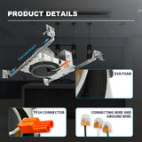 MW 6 Pack 4 Inch Recessed Lighting Housing Can Light New Construction, 4 Inch Shallow Can with TP24 Connector for LED Recessed Lighting, UL, ETL mw