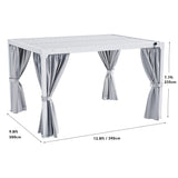 YITAHOME 10x13ft Louvered Pergola Outdoor Aluminum with Adjustable Roof Pergolas Sun Shade Shelter with Netting and Shaded Curtains for Lawns, Patio, Deck and Backyard, White YITAHOME