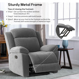 HAOMARKETS Rocker Recliner Chair for Adults, Manual Recliners with Overstuffed Backrest and Armrests, Upholstered Rocking Reclining Sofa Chair for Living Room, Grey HAOMARKETS