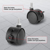 Dalyndar 4 Pack 1.5 Inch Swivel Stem Caster Wheels Replacement Casters 1.5'' Furniture Wheel with Locking Brake Metric Threaded Stem M8 Wheels for Table Drawer Plant Shelf Metal Rack Laundry Basket Dalyndar