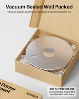 ELEGOO PC Filament 1.75mm Clear Black 1KG, Tough and Durable Professional 3D Printer Filament Dimensional Accuracy +/- 0.05mm 1KG Spool Heat Resistant 3D Printing Polycarbonate Material ELEGOO