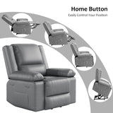 GarveeHome Faux Leather Power Lift Recliner w/Massage and Heat for Elderly, Recliner Chairs with Pockets for Living Room (Gray, Medium) GarveeHome