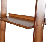 K KELBEL Bookshelf & Ladder Shelf &Storage Rack & Multipurpose Bamboo Organizer Shelves Furniture for Home Office, Living Room, Kitchen, Office 5 Tier （Brown） K KELBEL