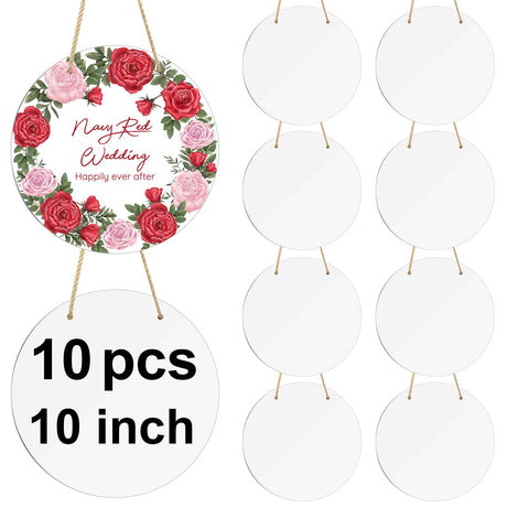 10 pcs metal sublimation door hanger blanks,10 inch circle Unfinished Blank Sign Door Hanger,sublimation ornament blanks decorative door hanger,blank door hangers,sublimation metal sign blanks GEKIXUTP