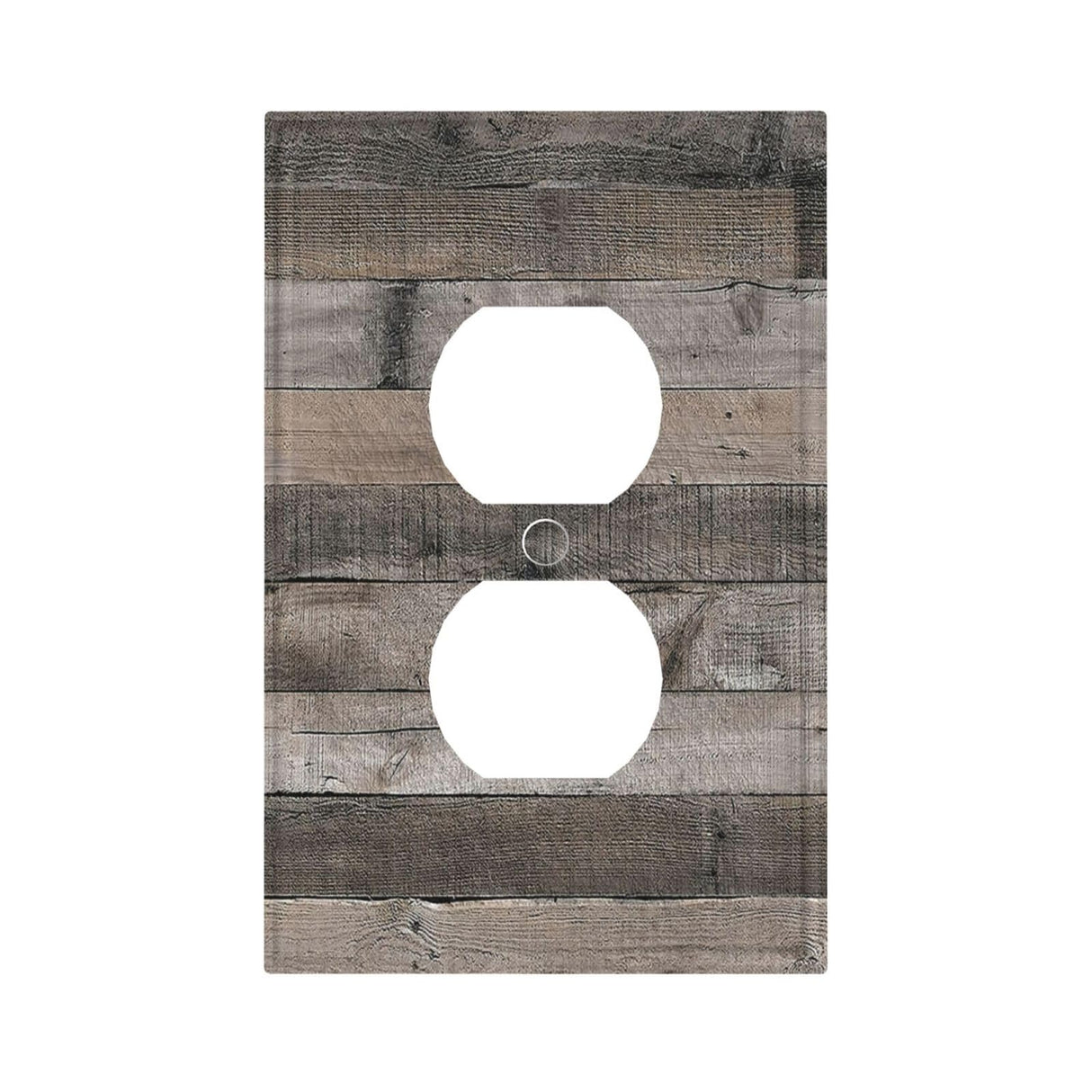 Rustic Gray Wood Print Outlet Covers Light Switch Cover Decorative Farmhouse Grey 1 Gang Switch Wall Plate for Electrical Socket Covers for Outlets Bedroom Kitchen Bathroom (Plastic) Wjlksjd