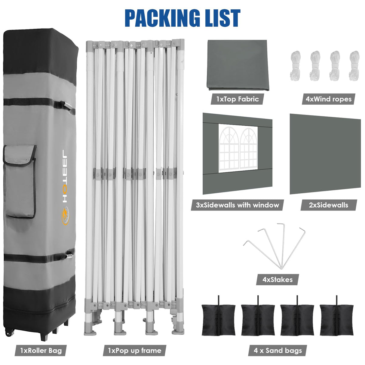 HOTEEL 10x30 Pop up Canopy Tent for Parties, Heavy Duty Easy Setup Tent with 5 Sidewalls, Outdoor Commercial Instant Gazebo for Wedding Event, with Roller Bag & Sand Bags, Grey(Hexagonal Frame) Hoteel