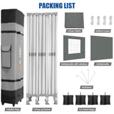 HOTEEL 10x30 Pop up Canopy Tent for Parties, Heavy Duty Easy Setup Tent with 5 Sidewalls, Outdoor Commercial Instant Gazebo for Wedding Event, with Roller Bag & Sand Bags, Grey(Hexagonal Frame) Hoteel