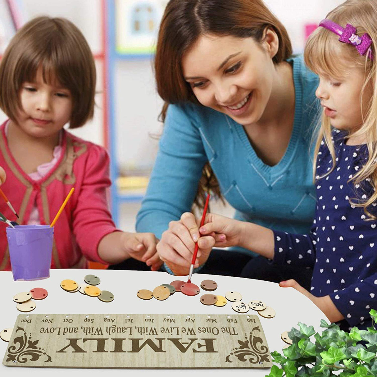 [Gifts for Mom Dad] Family Birthday Calendar Wall Hanging,Wooden Birthday Reminder Plaque Sign Family DIY Calendar Hanging Board Personalized Gifts YuQi