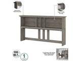 Bush Business Furniture Salinas 60W Desk Hutch in Driftwood Gray - Stylish Storage Solution for Home Office Bush Business Furniture