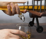 Whiskey & Wine Decanter Airplane Set and Glasses Antique Wood Airplane - The Wine Savant Whiskey Gift Set and 2 Airplane Glasses, Pilot Gift Moving Parts- Alcohol Related Gift, BAR DECOR Large 21" The Wine Savant
