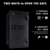 TIGERKING Fireproof Safe,3.47 Cubic Feet Home Safe Box, Large Steel Digital Safes Box with Digital Lock for Home and Office TIGERKING