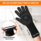 HAMITOR BBQ Grill Gloves Heat Resistant: 1472℉ High Temp Resistance Fireproof Glove for Grilling Smoking Barbecue - Washable Long Oven Mitts Extreme Hot Proof Mitts for Kitchen Cooking Baking Redriver