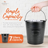 Autumn Alley Farmhouse Bathroom Trash Can and Toilet Brush Set - Rustic Bathroom Accessories for Charming Bathroom Décor, Matte Black Heavy Gauge Metal Autumn Alley