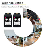 63XL Black Ink Cartridge to Officejet 3830 5258 Printer Ink Replacement for Hp Ink 63 XL 63XL HP63 HP63xl to Envy 4520 4512 4510 Officejet 4650 5200 5255 4655 4652 5252 3630 3632 2132 Printer (2-Pack) Ubinki
