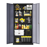 LISSIMO 72" Metal Locker Storage Cabinet,72" Tall Locking Cabinet with Doors and Adjustbale Shelves,File Cabinets for Basement,Garage,Home Office LISSIMO