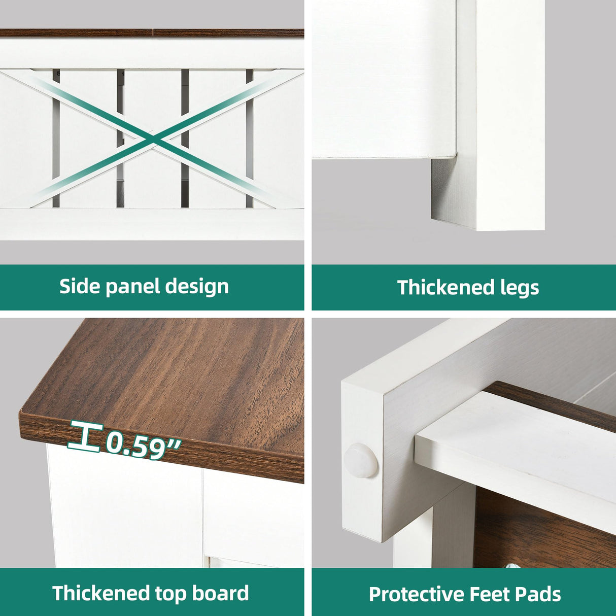 YITAHOME Coffee Table Farmhouse Coffee Table with Storage Rustic Wood Cocktail Table, Square Coffee Table for Living Meeting Room with Half Open Storage Compartment, Brown with White YITAHOME