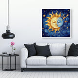 VividMeng Moon Diamond Art Kits for Adults,Sun Diamond Painting Kit for Adults,DIY Full Drill Diamond Painting Moon Gem Art and Crafts 13.78x13.78inch VividMeng