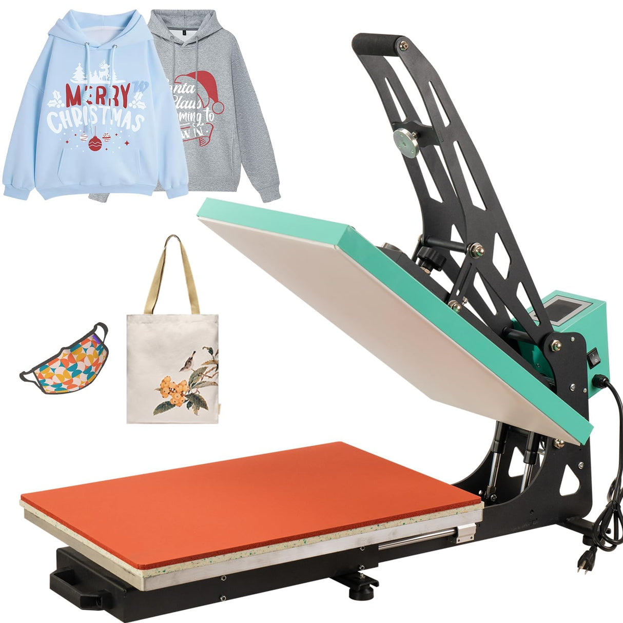 16x24 Heat Press Machine, Slide-Out Semi-Automatic T Shirt Press Machine, 110V Clamshell Heat Press, Sublimation Heat Transfer Printer for T-Shirts, Ceramics,Bags, Cushion CTOSPOATO
