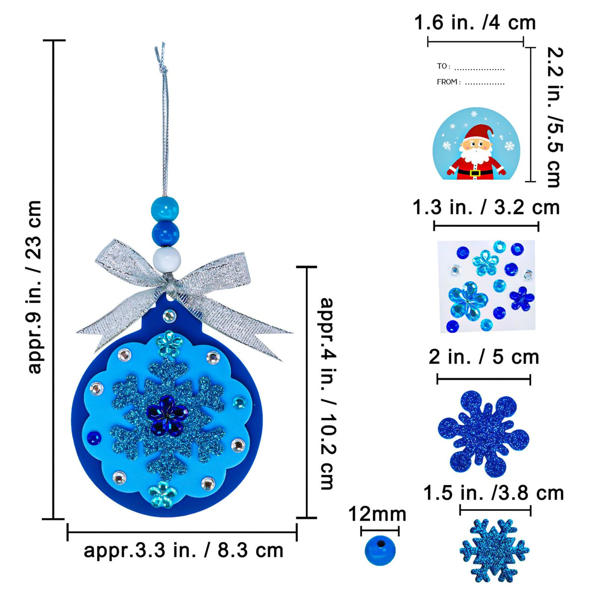 Winlyn 24 Sets Christmas Craft Kits Winter Crafts DIY Snowflake Baubles Ornaments Decorations Snowflake Foam Stickers Christmas Arts and Crafts for Kids Holiday Classroom Art Activities Party Favors Winlyn
