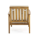 Christopher Knight Home Felix Outdoor Acacia Wood Club Chair (Set of 2), Teak Finish, Beige Christopher Knight Home