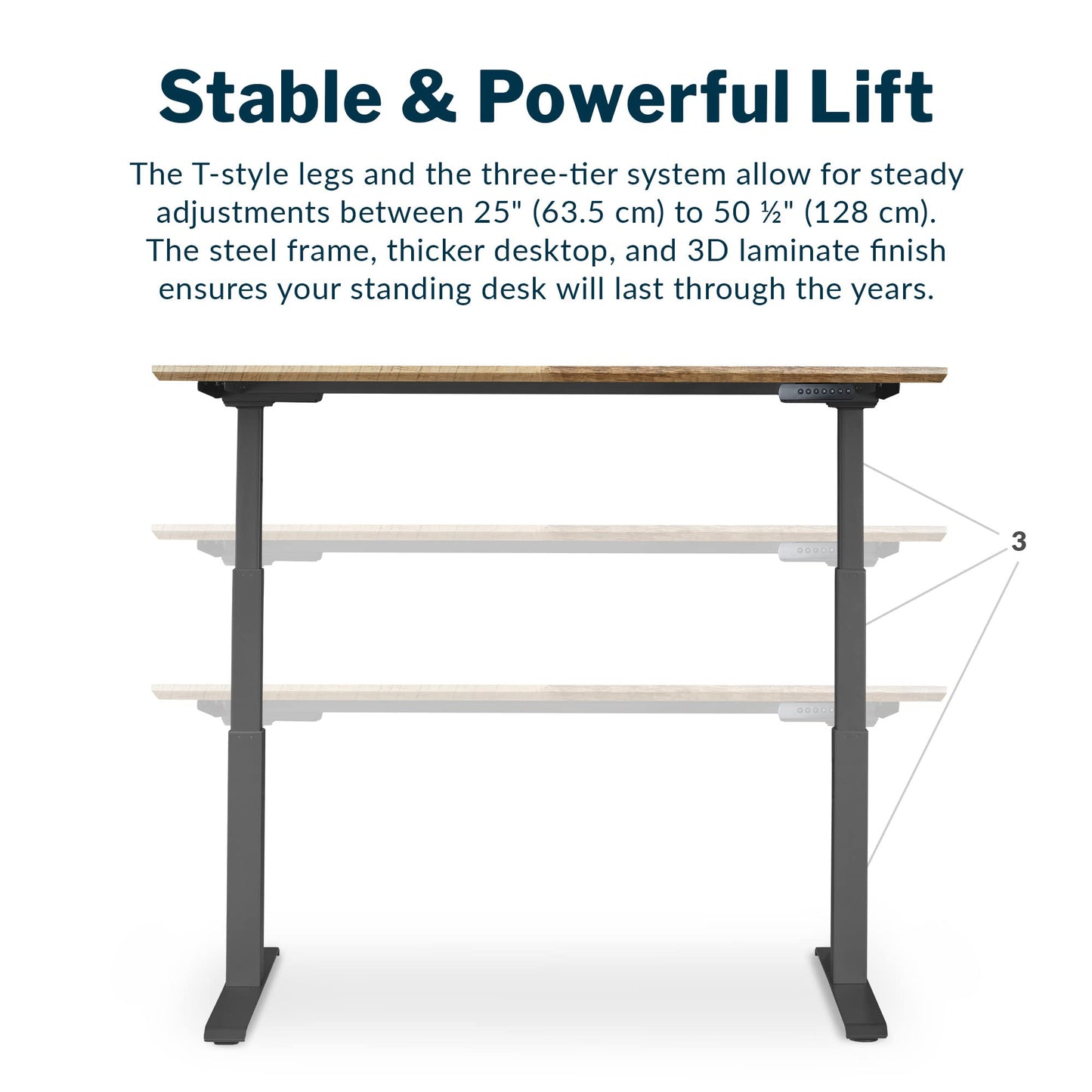 Vari Electric Standing Desk - 60x30 Varidesk, Adjustable Height Stand Up Desk - Dual Motor with Memory Presets, Stable T-Style Legs- Home Office Essentials Computer Desk - Reclaimed Wood - WoodArtSupply