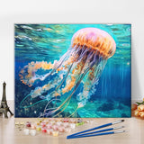 TUMOVO Paint by Numbers for Adults Beginner Jellyfish Paint-by-Numbers Wild Marine Animals Paint by Number Kits DIY Paint by Numbers Adult Paint by Number Kits on Canvas Home Decor, 16 x20 Inch TUMOVO