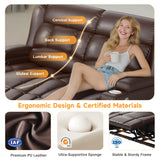 MisUMis RV Loveseat Recliner Sofa, Wall Hugger Reclining Loveseat RV Couch with USB Ports, Large Pockets, Cup Holders, 150° Adjustable RV Recliners Furniture for Travel Trailers & Home Theater Seating MisUMis