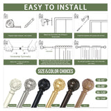 HTZON Wood Curtain Rods 48 to 84 Inch,1 Inch Adjustable Curtain Rod,Netted Wooden Window Curtains Rods,Farmhouse Rustic Heavy Duty Curtain Rods,Brown Wood Grain Decorative Single Drapery Rods 36-88" HTZON