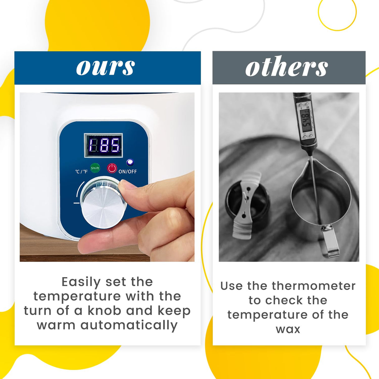 KQU Electric Wax Melting Pot for Candle Making, Wax Melter with Digital Temperature Display, Non-Stick Candle Making Pouring Pot with Spout and Automatic Constant Temp Control KQU