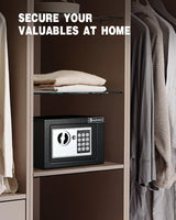 Safe Box, Small Safe for College Dorm Room, Money Safe with Fireproof Safe Bag for Cash or Document, Keys &Pass Code Home Safe with Wall Safe Kits, 0.23Cu Ft Hidden Safe for Home Office Hotel Business ADIMO