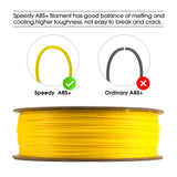 eSUN High Speed ABS+ Filament 1.75mm, Excellent Layer Adhesion 3D Printer Filament Speedy ABS Plus for Fast Printing, 1KG Spool (2.2 LBS) 3D Printing Filament for 3D Printers, Yellow eSUN