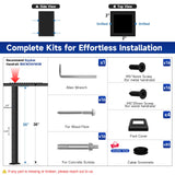 Gyykzz 36" Cable Railing Post, 4 Pack Flat Top Level Drilled Line Post with Cable Grommet, Stainless Steel Black Powder Coated Finish Handrail Post, Heavy-Duty Wire Railing Post for Wood/Concrete Deck Gyykzz