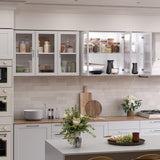 FIMELLO Wall Cabinet, Acrylic Glass Wall Mounted Storage Cabinets， Medicine Cabinet for Kitchen Garage Laundry, White, 3 Door FIMELLO