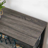 BON AUGURE Rustic Sofa Table Behind Couch, Industrial Console Tables for Entryway, 3 Tier Wood Shelves Entry Table with Storage for Foyer, Hallway, Front Door (47 Inch, Dark Grey Oak) BON AUGURE