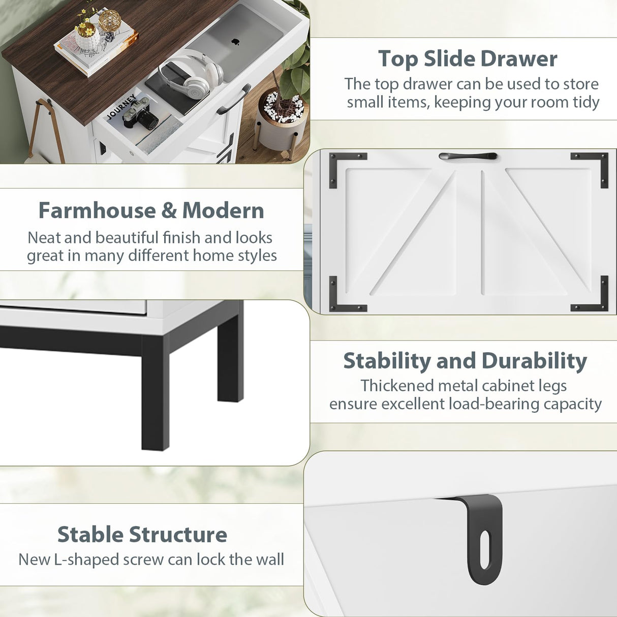 Shoe Cabinet Storage for Entryway Hidden Shoes Storage Cabinet Farmhouse Narrow Shoe Organizer Cabinet with 2 Flip Drawers, Free Standing Slim Shoe Cabinet for Door Entry, Foyer, Hallway, White Jocoevol