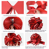 Big Car Bow 25 Inch Giant Car Bow with 20 ft Ribbon for Large Gift Wrapping New Houses Huge Present Birthday Christmas Decor(Glossy Red) Zonon