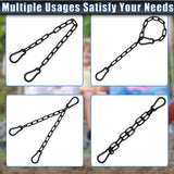 Gelury Hanging Swing Chain 25.6In, 2 Pack Heavy Duty 1000LB Capacity, Hammock Extender Kit With 4 Carabiners for Punching Bags, Swing Chairs (2Pack, Black) Gelury