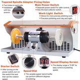 CTISMICE 1200W Jewelry Polisher with Display Screen, Variable Speed Bench Polishing Buffing Machine with Dual Exhaust Fan Blower, Dust Collector, Work Light and Eye Shield for Jewelry, Metal, Wood CTISMICE