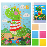 LZHZH 6 PCS - Mosaics Sticker Art Kit for Kids，1260 Pieces Sticky Foam DIY Craft for Boy Girl，Animals Sticker Craft Activities (Age 3+) LZHZH