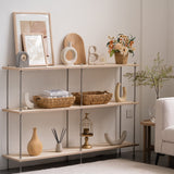 FairyHaus Wicker Baskets with Handles, Natural Wicker Basket for Organizing Shelves, Small Hand Woven Water Hyacinth Storage Baskets Set of 2, 14.96x10.04x4.73 FairyHaus