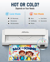 Qfun Small Laminator Machine with 20 Laminating Sheets 9 Inch Personal Laminator for Teachers Laminate Machine, 12 in 1 Cold Thermal Mini Laminating Machine, Home Office Paper Card Lamination Machine Qfun