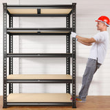 REIBII 2020LBS Storage Shelves 5 Tier Garage Shelving Heavy Duty Adjustable Garage Shelves, Utility Rack Shelf, Shelving Units for Storage Warehouse Pantry Closet, 35.5" W x 11.9" D x 72" H, Black REIBII